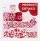 4 rolls 20 yards Valentine Ribbon Patterned Heart Wire
